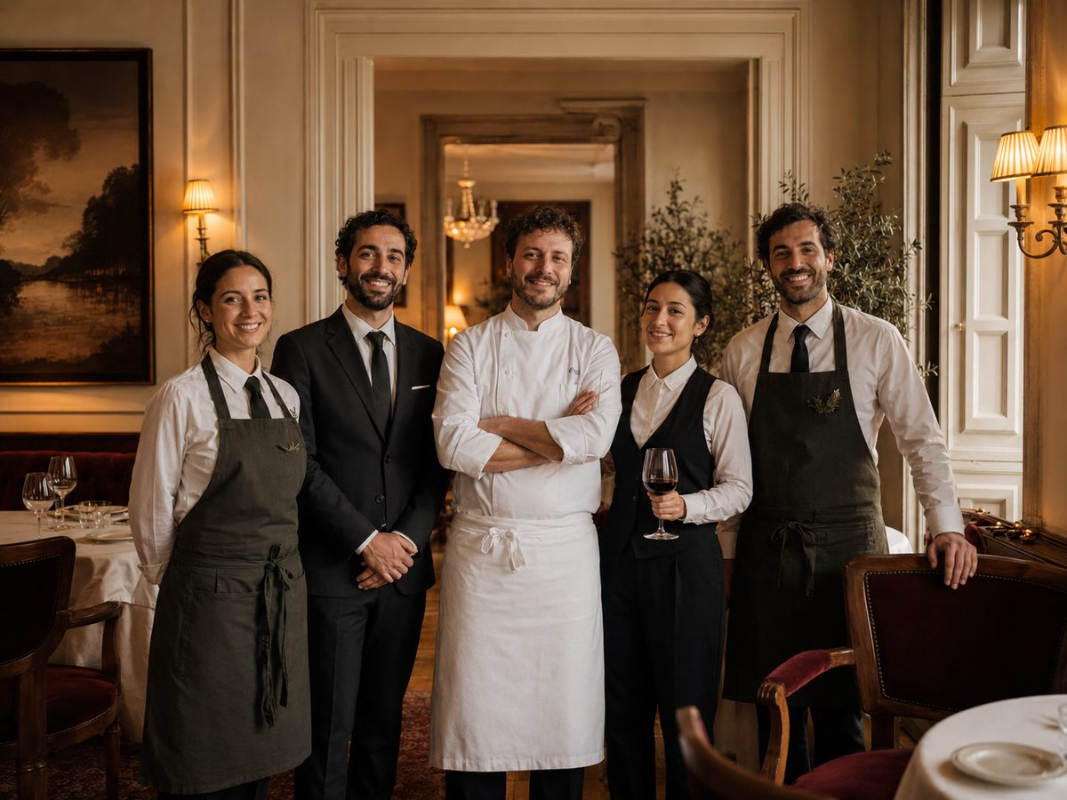 A equipa de sala e cozinha